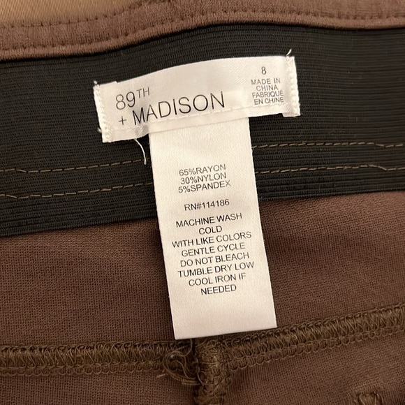 Dress stretch pants size 8 brown elastic waist - Picture 8 of 11